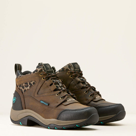 Ariat Womens Terrain Waterproof Boot Chocolate|Camo Leopard