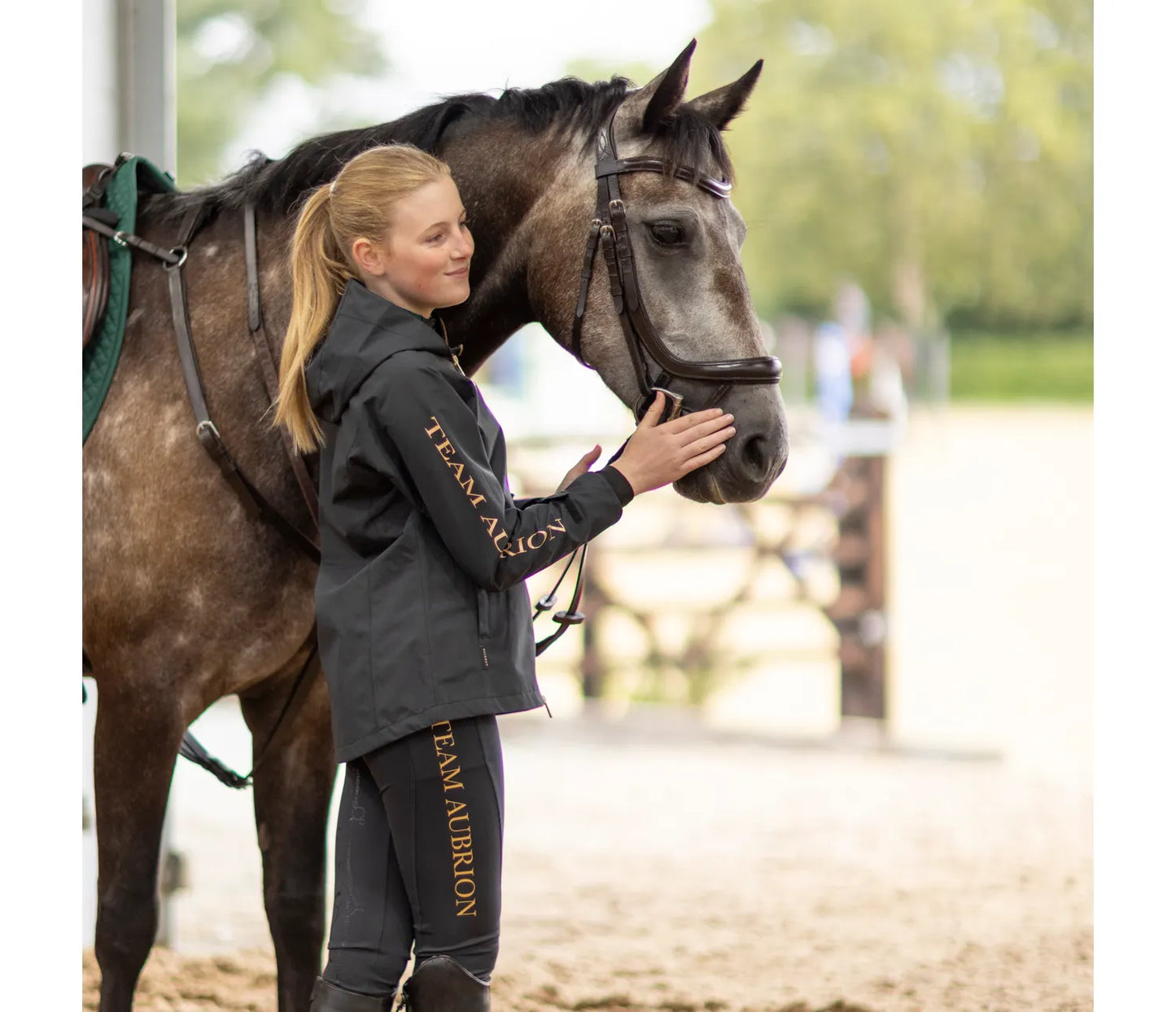 Shires Aubrion  Young Rider Waterproof Jacket Black