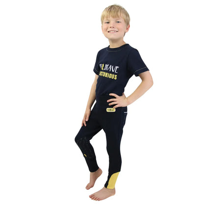 Be Brave Tots Jodhpurs by Little Knight Navy/Yellow 5-6 years