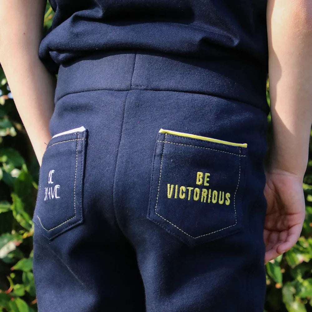 Be Brave Tots Jodhpurs by Little Knight Navy/Yellow 5-6 years