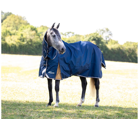 Shires Highlander Plus Lite Combo Turnout Rug Navy