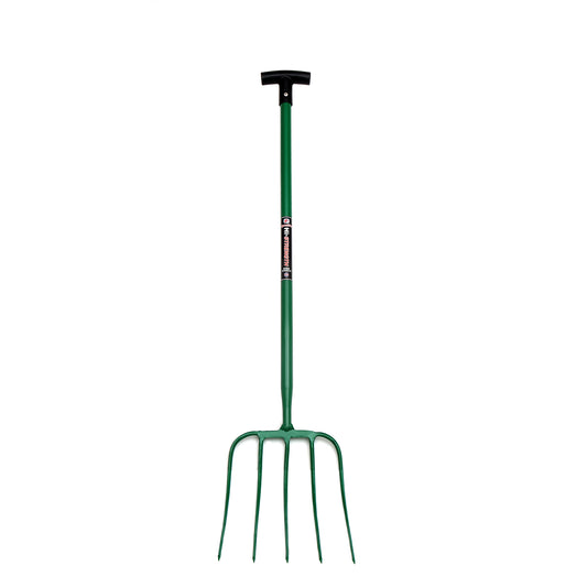 Fynalite Hi-Strength Manure Fork 5 Prong T-Grip 32" Green 5PT- Free P&P