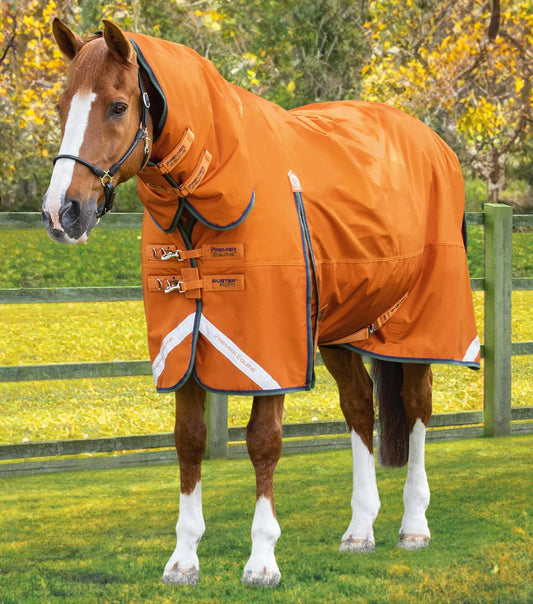 Premier Equine Buster Storm 400g Combo Turnout Rug with Classic Neck Burnt Orange