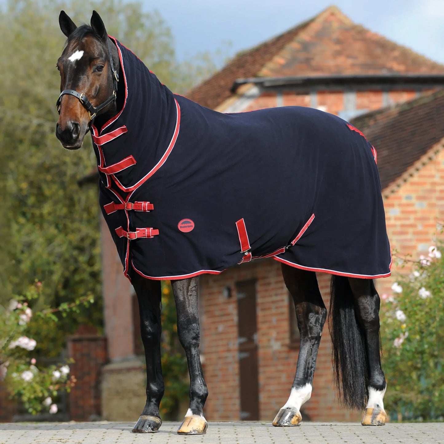 WeatherBeeta Fleece Cooler Combo Rug Navy/Red/White 5ft 9