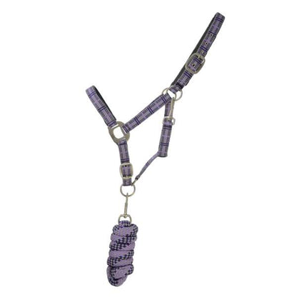 Hy Equestrian Tartan Head Collar With Lead Rope