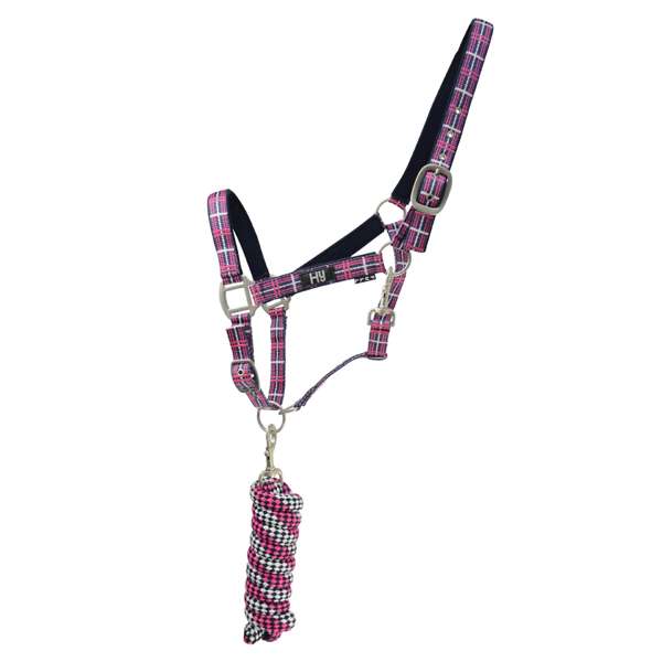 Hy Equestrian Tartan Head Collar With Lead Rope