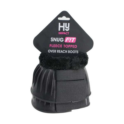 Hy Equestrian Snugfit Fleece Topped Over Reach Boots Black