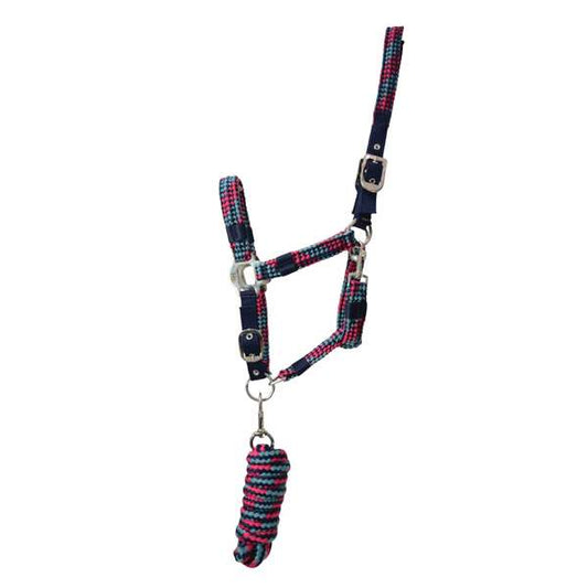 Hy Equestrian Multicolour Adjustable Head Collar With Rope