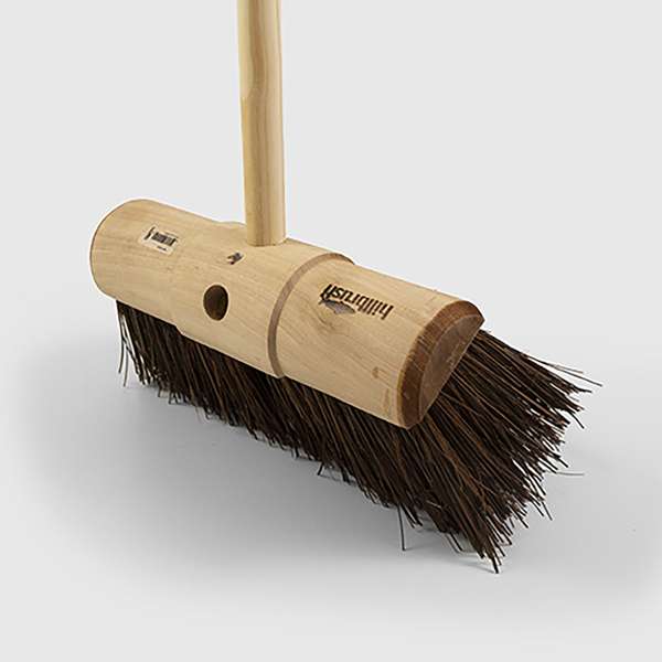 Hillbrush Industrial Stiff Yard Broom Pure Sherbro 13 Inch